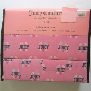 Juicy Couture Queen Sheet Set Pink
